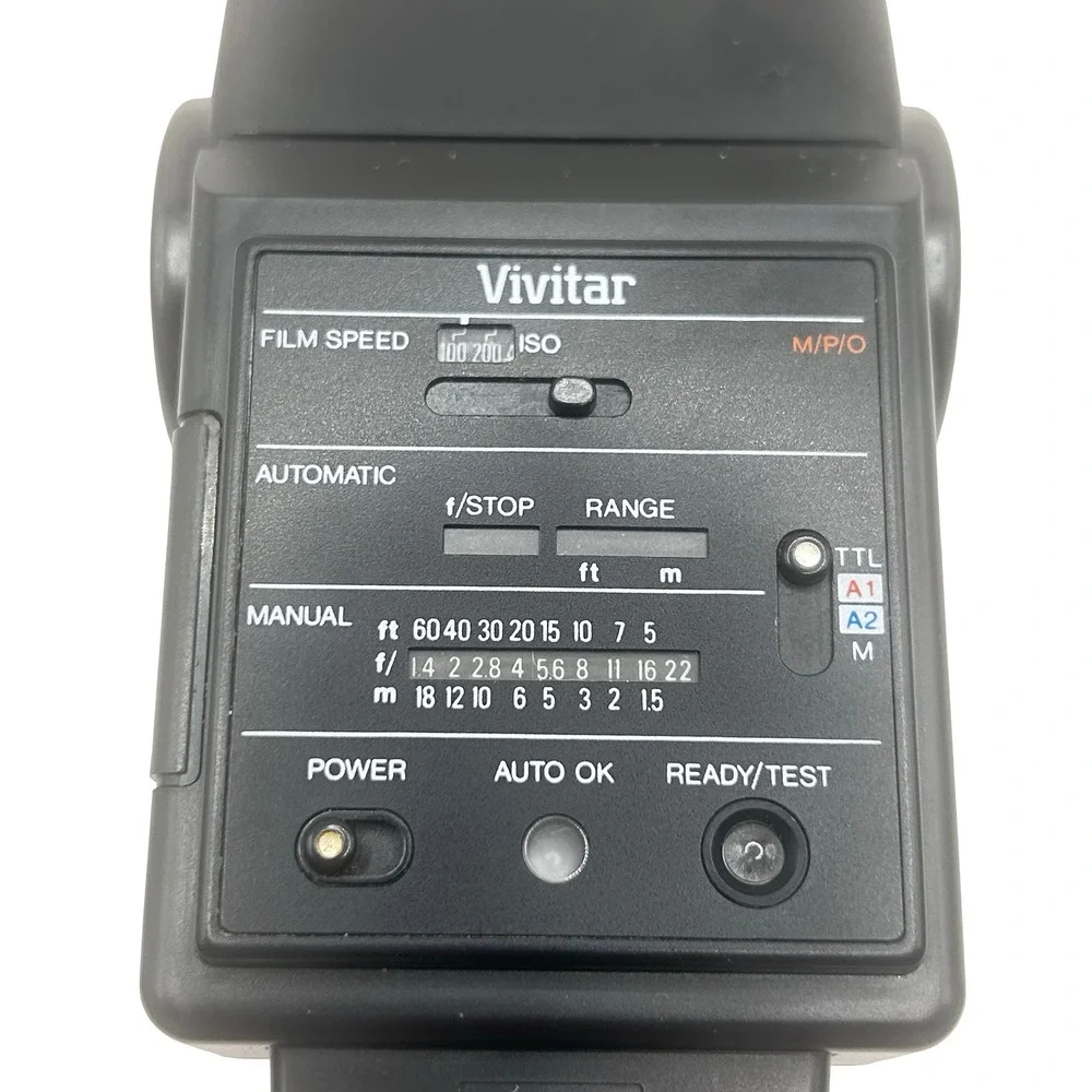 Vivitar Auto Thyristor 550FD Camera Flash with Case ISO 100 200 400 TTL UNTESTED